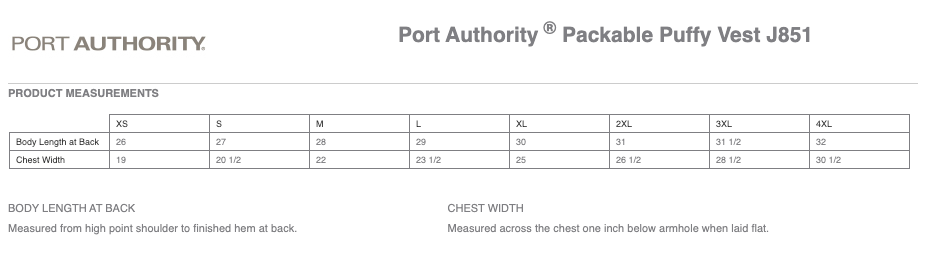 North Fork Lacrosse Port Authority® Mens Packable Puffy Vest - Charcoal