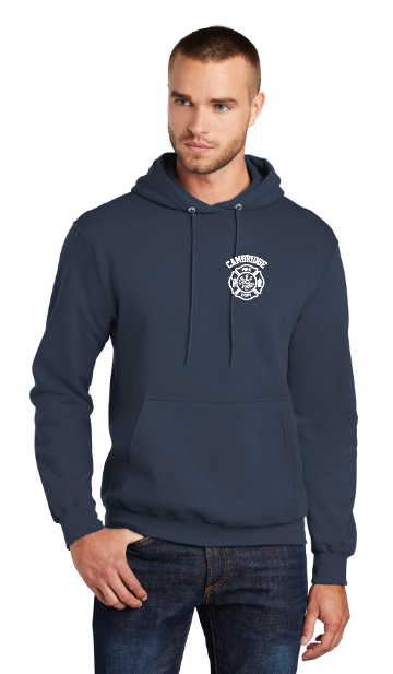 *FIREFIGHTERS ONLY* Cambridge Fire Dpt. Fleece Pullover Hooded Sweatshirt - NAVY