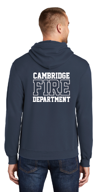 *FIREFIGHTERS ONLY* Cambridge Fire Dpt. Fleece Pullover Hooded Sweatshirt - NAVY