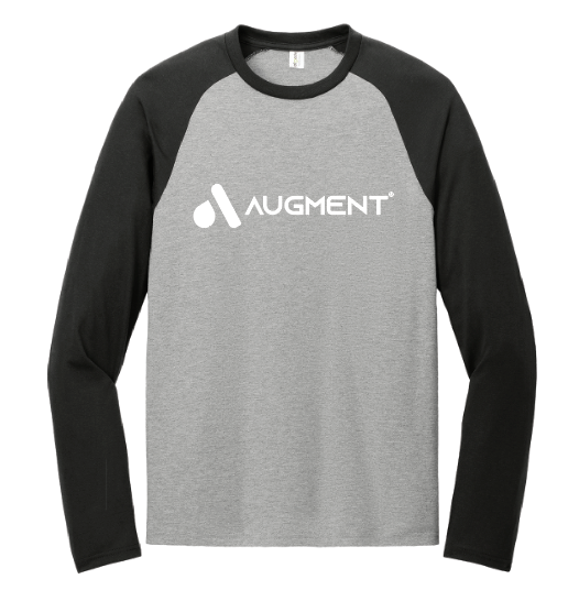 Augment Horizontal Allmade® Tri-Blend Long Sleeve Colorblock Raglan - BLACK/GRAY