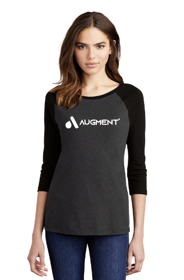 Augment Horizontal District ® Women’s Tri ® 3/4-Sleeve Raglan - BLACK/BLACK FROST