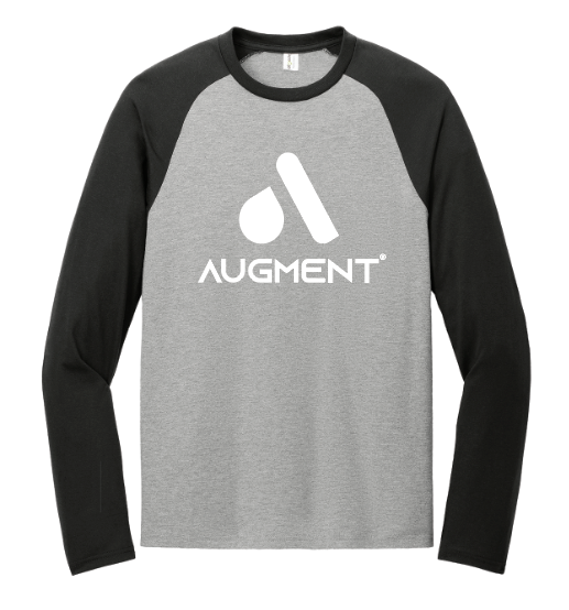 Augment Stacked Allmade® Tri-Blend Long Sleeve Colorblock Raglan - BLACK/GRAY