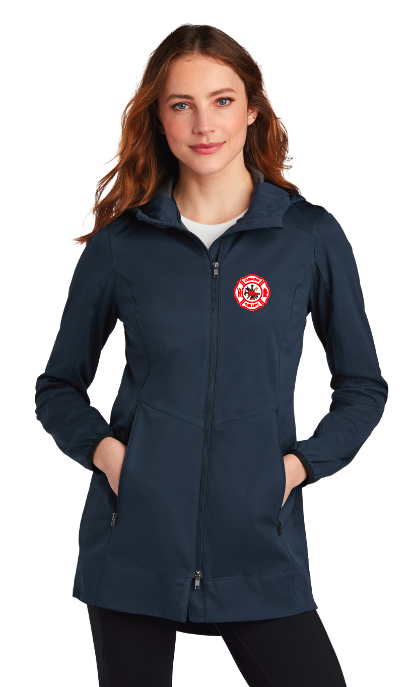 *FIREFIGHTERS ONLY* Cambridge Fire Port Authority® Ladies Active Hooded Soft Shell Jacket - DEEP BLUE NAVY