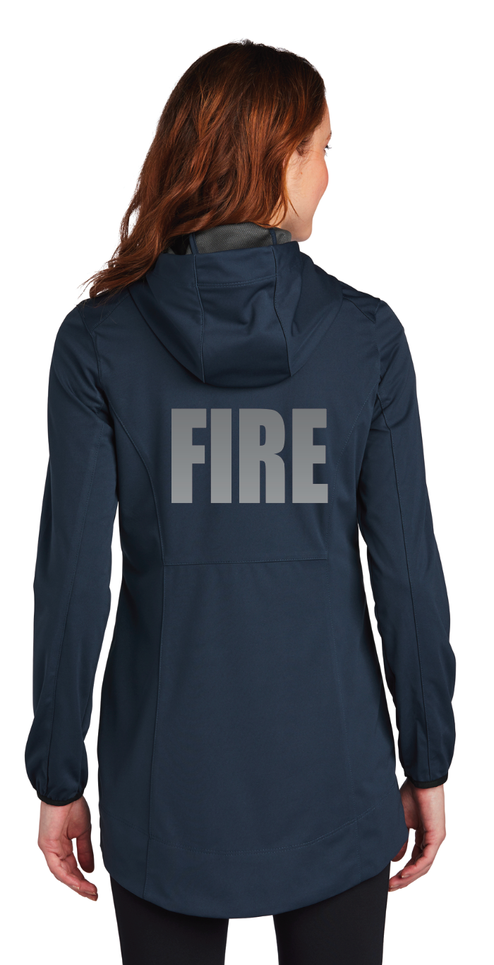 *FIREFIGHTERS ONLY* Cambridge Fire Port Authority® Ladies Active Hooded Soft Shell Jacket - DEEP BLUE NAVY