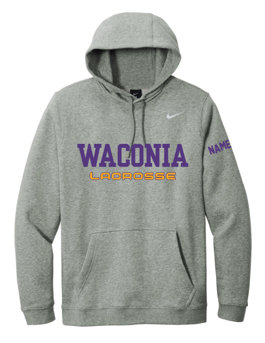 Waconia Lacrosse Nike Club Fleece Pullover Hoodie - DARK GREY HEATHER
