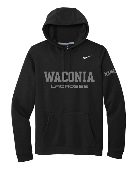 Waconia Lacrosse Nike Club Fleece Pullover Hoodie - BLACK