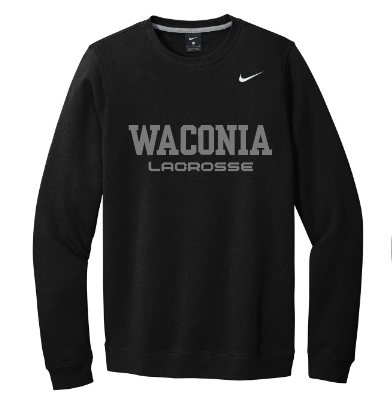 Waconia Lacrosse Nike Club Fleece Crew - BLACK