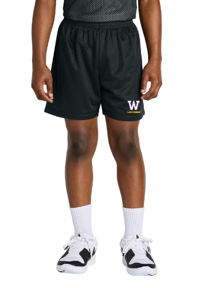 Waconia Lacrosse Sport-Tek® Youth PosiCharge® Mesh 5” Short - BLACK