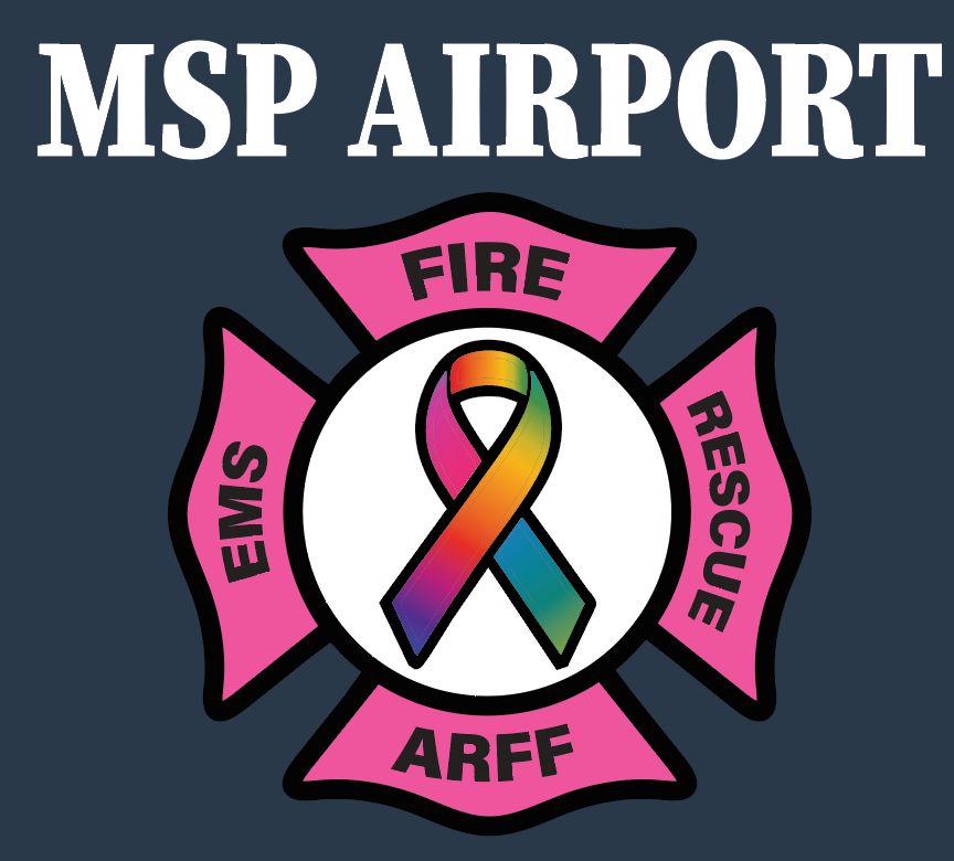 Airport Fire NEW Cancer Awareness Gildan® DryBlend® 50 Cotton/50 Poly T-Shirt - NAVY