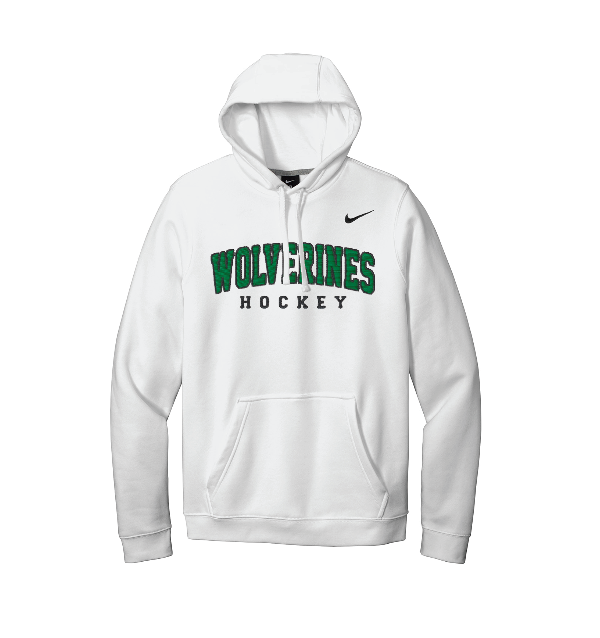 Rock Ridge Hockey Nike TACKLE TWILL Club Fleece Pullover Hoodie - WHITE