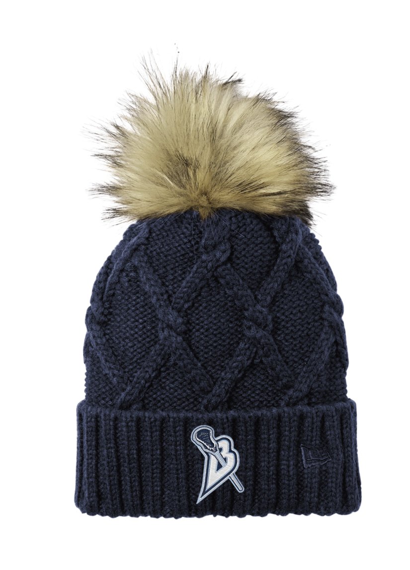 Blaine Lacrosse New Era® Faux Fur Pom Beanie - NAVY