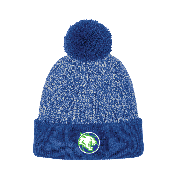 Eagan Basketball Sport-Tek® Halftime Heather Pom Beanie - ROYAL/SILVER