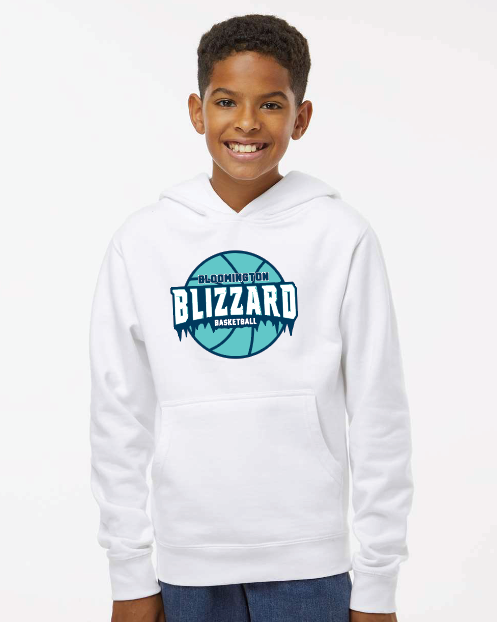 Bloomington Basketball Youth Midweight Hooded Sweatshirt - WHITE