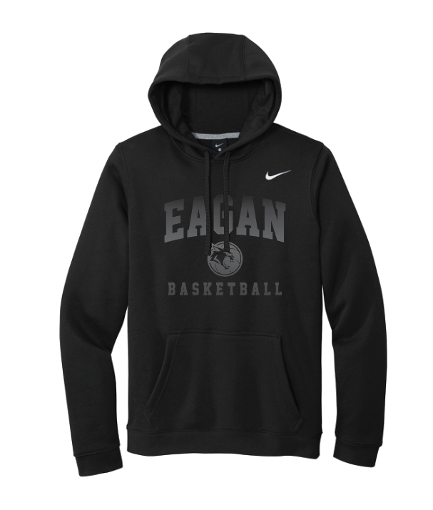 Eagan Basketball Nike Club Fleece Pullover Hoodie - BLACK ON BLACK