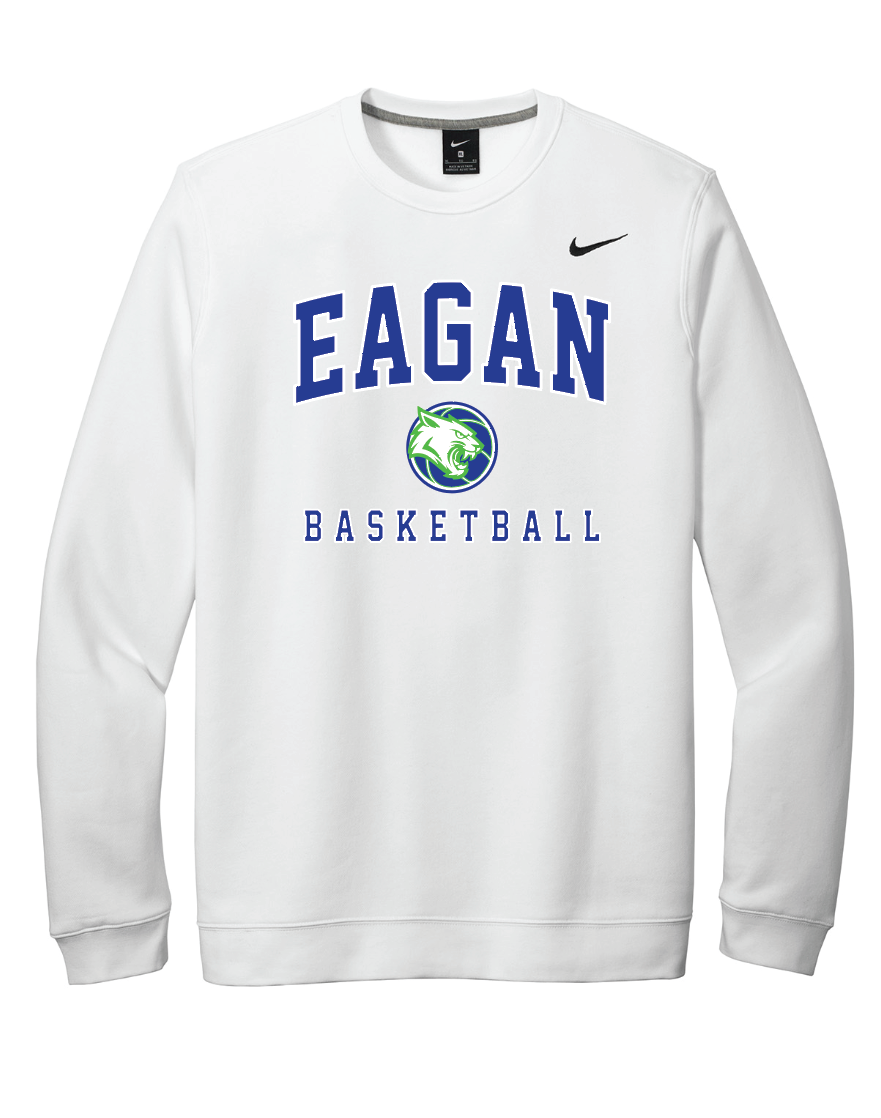 Eagan Basketball Nike Club Fleece Crew - WHITE