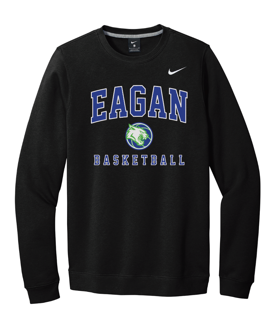 Eagan Basketball Nike Club Fleece Crew - BLACK