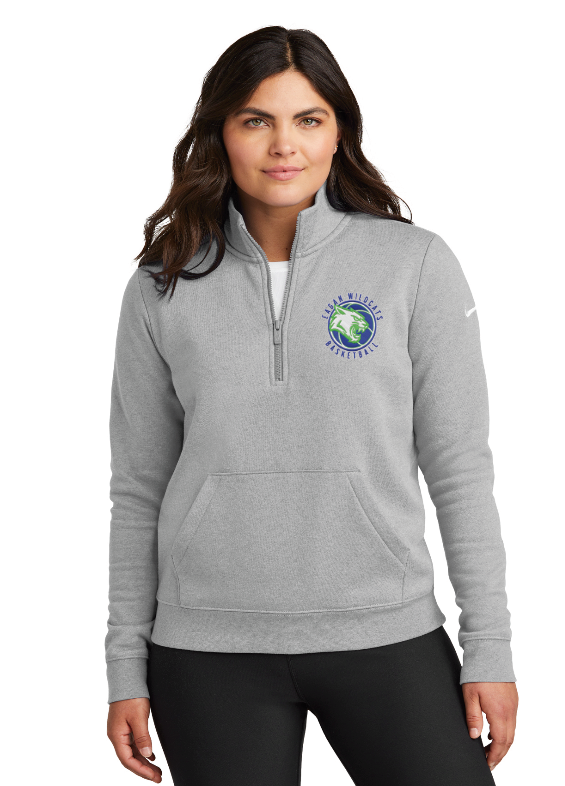 Eagan basketball Nike Women's Club Fleece Sleeve Swoosh 1/2-Zip - GREY
