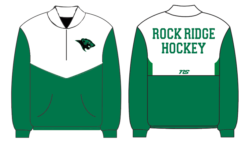 Rock Ridge Hockey Warm-Up Windbreaker Jacket - WHITE/GREEN