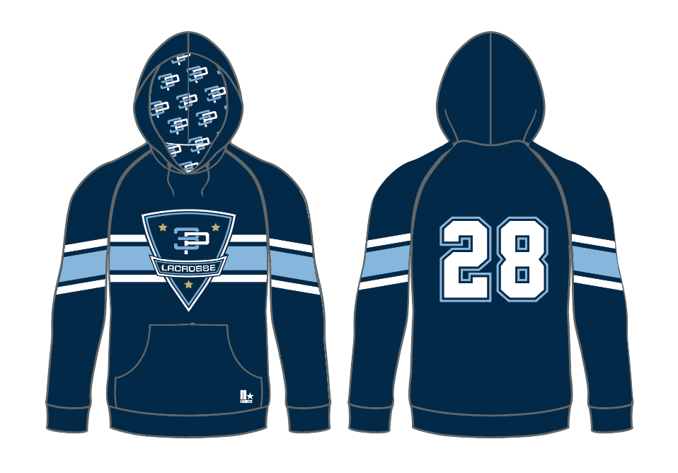 3POINT Lacrosse Sublimated Hoodie - Navy/Blue/White