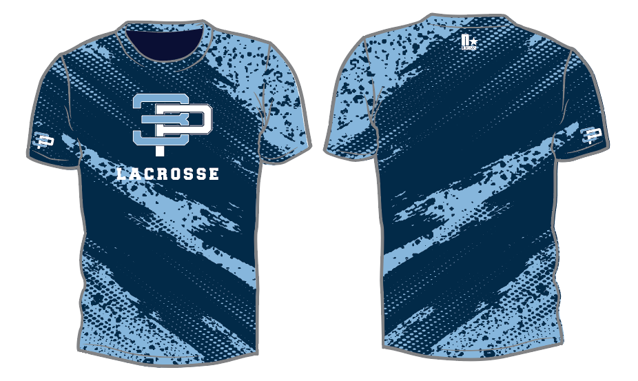 3POINT Lacrosse Sublimated Tshirt - Navy/Blue