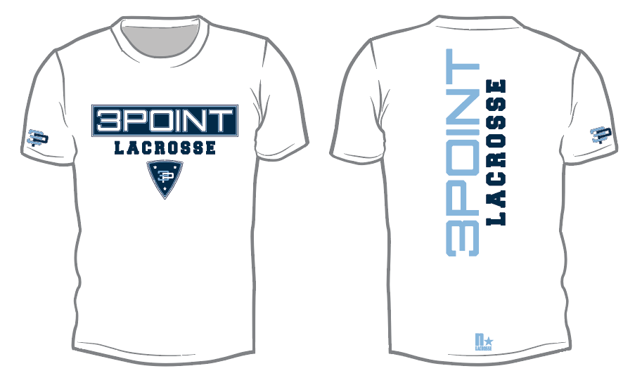 3POINT Lacrosse Sublimated Tshirt - White