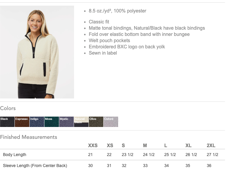Eagan Basketball Women's Everest Half-Zip Pullover- NATURAL/BLACK