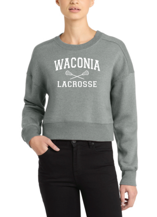 Waconia Lacrosse District® Women’s Perfect Weight® Fleece Cropped Crew - LIGHT GREY