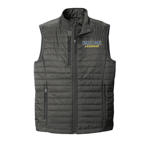 North Fork Lacrosse Port Authority® Mens Packable Puffy Vest - Charcoal