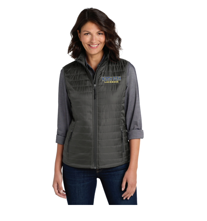North Fork Lacrosse Port Authority® Ladies Packable Puffy Vest - Charcoal