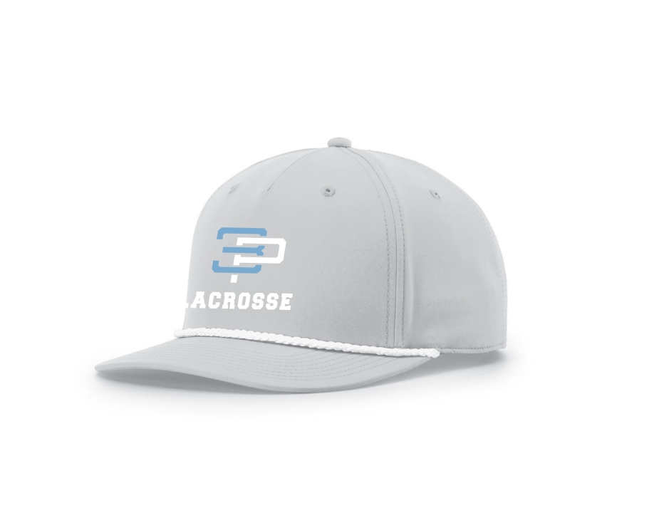 3 Point Lacrosse Five-Panel Classic Rope Cap - SILVER/WHITE