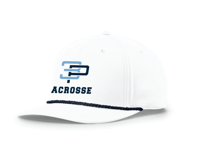 3 Point Lacrosse Five-Panel Classic Rope Cap - WHITE/BLACK