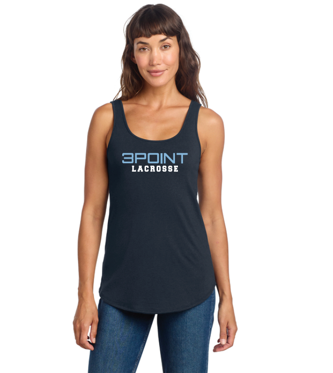 3 Point Lacrosse District® Women’s Perfect Tri® Relaxed Tank - BLACK