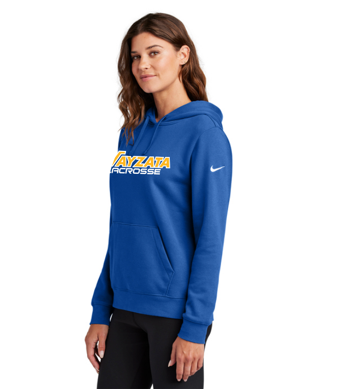 Wayzata Lacrosse Nike Women's Club Fleece Sleeve Swoosh Pullover Hoodie - ROYAL