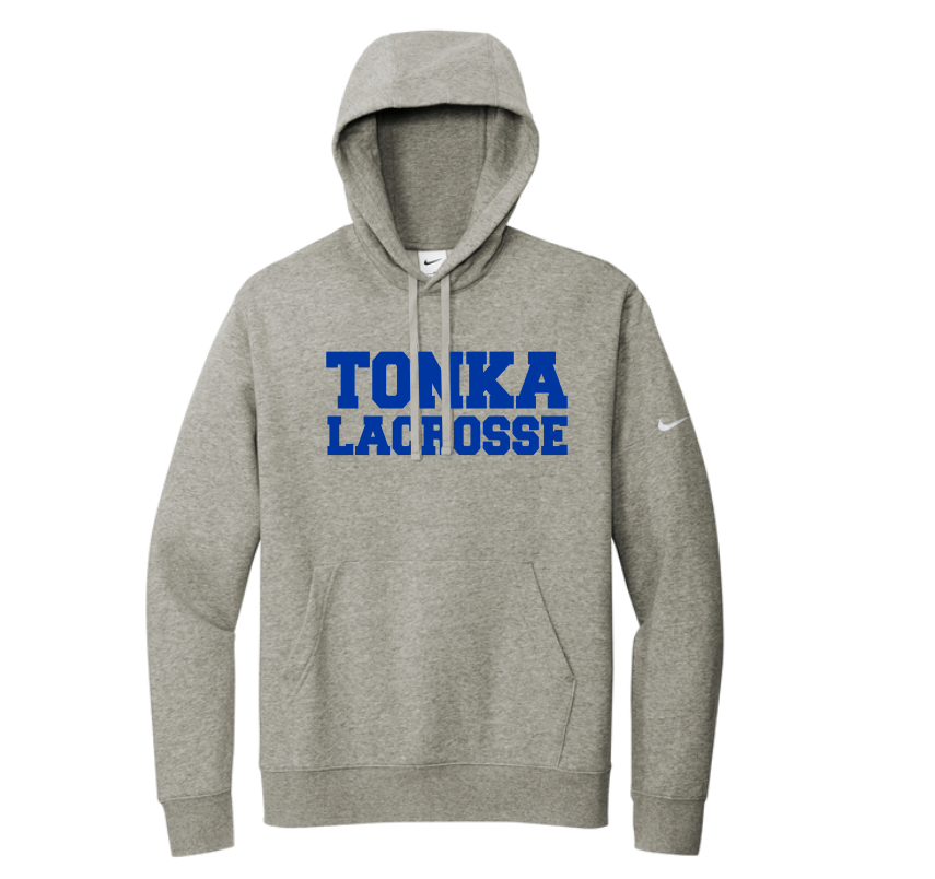 Tonka Lacrosse Nike Club Fleece Pullover Hoodie - HEATHER GREY