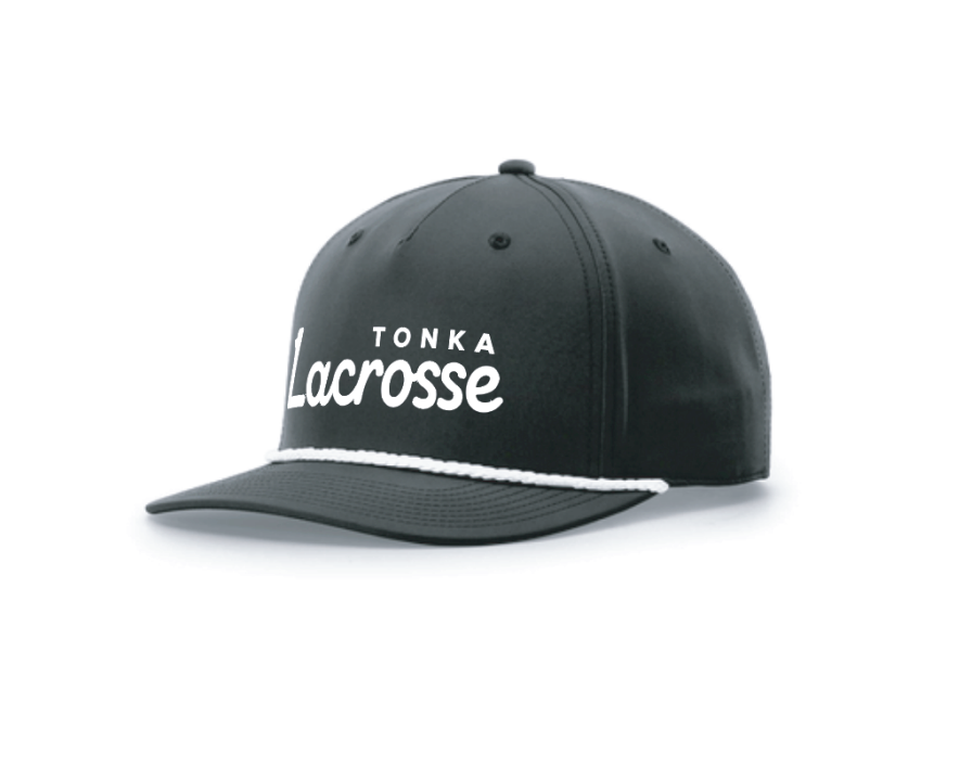 Minnetonka Lacrosse 5 Panel Classic Rope Cap - BLACK / WHITE