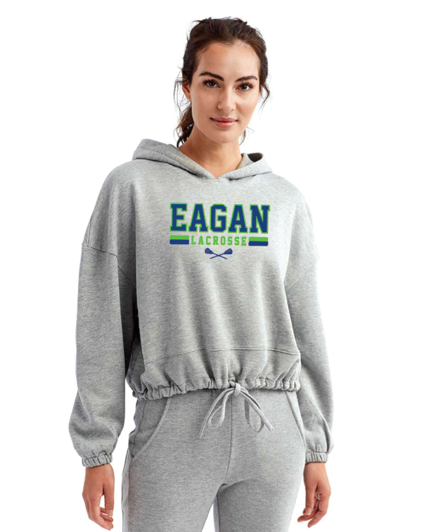 Eagan Lacrosse Women's Cropped Maria Hooded Sweatshirt - GRAY