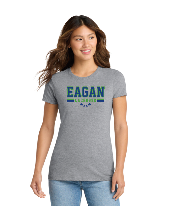 Eagan Lacrosse Port & Company® Women's Core Cotton Tee - HEATHER GREY