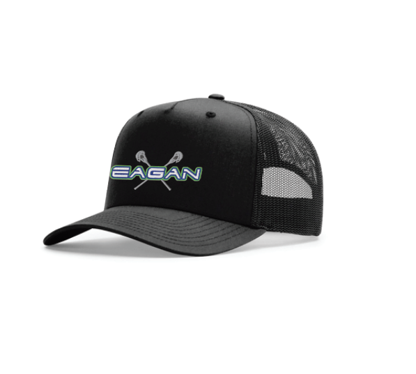 Eagan Lacrosse Five Panel Champ Trucker - BLACK/BLACK