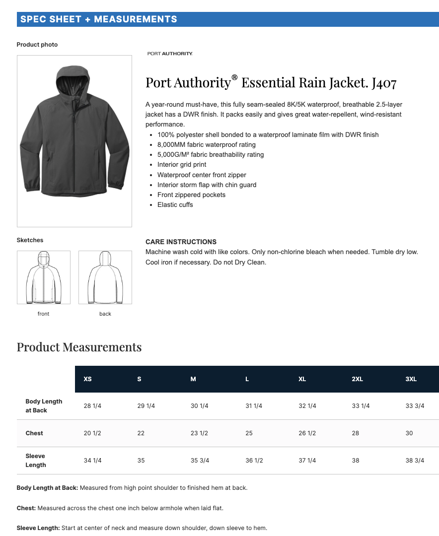 Blaine Lacrosse Port Authority® Essential Rain Jacket - GREY
