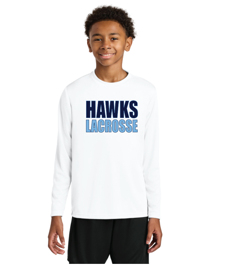 Hardin Valley Lacrosse Men's Cooling Performance Long Sleeve Tee - WHITE