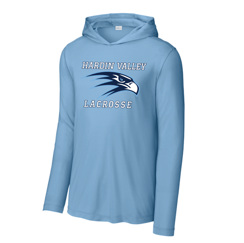 Hardin Valley Lacrosse Sport-Tek® Posi-UV® Pro Long Sleeve Hoodie - LIGHT BLUE