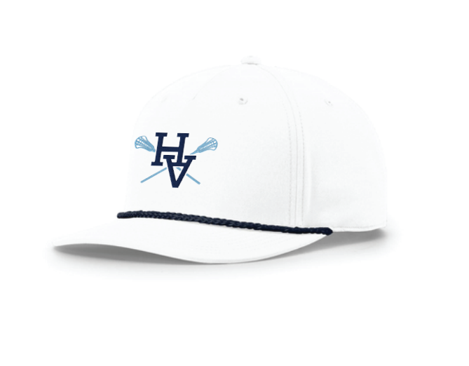 Hardin Valley Lacrosse Five-Panel Classic Rope Cap - WHITE/NAVY