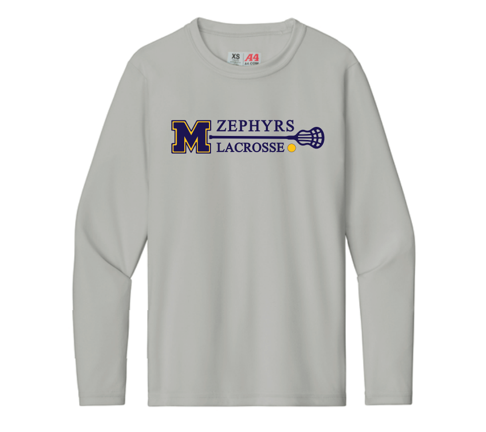 Mahtomedi Lacrosse Cooling Performance Long Sleeve Tee - Silver