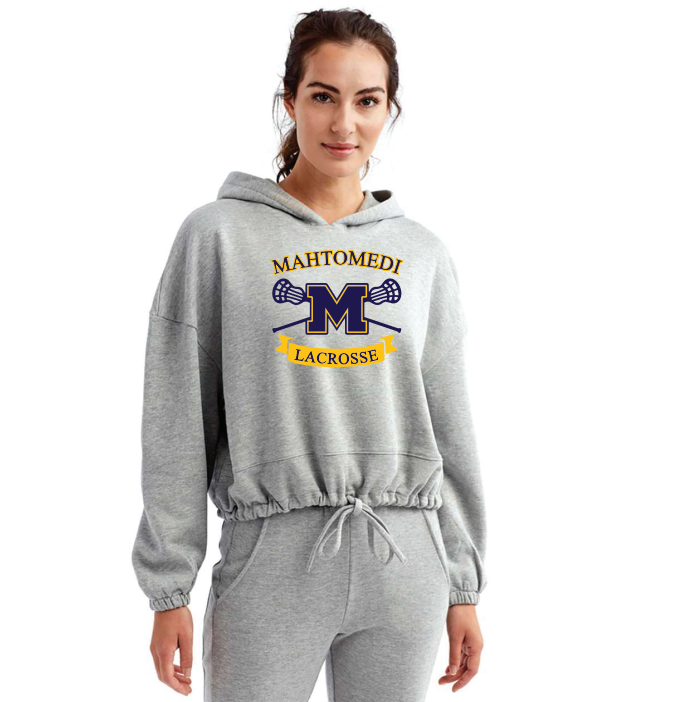 Mahtomedi Lacrosse Women's Cropped Maria Hooded Sweatshirt - GRAY