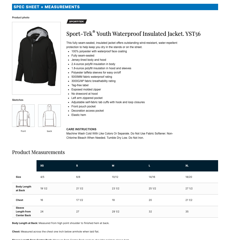 Orono Basketball Sport-Tek® Waterproof Insulated Jacket - NAVY