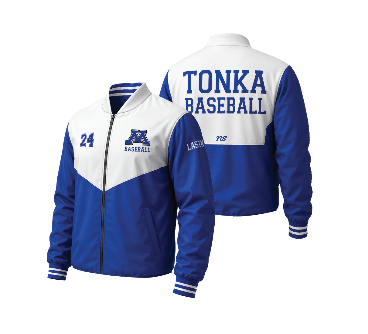 Minnetonka Baseball *FULL-ZIP* Warm-Up Jacket - ROYAL/WHITE
