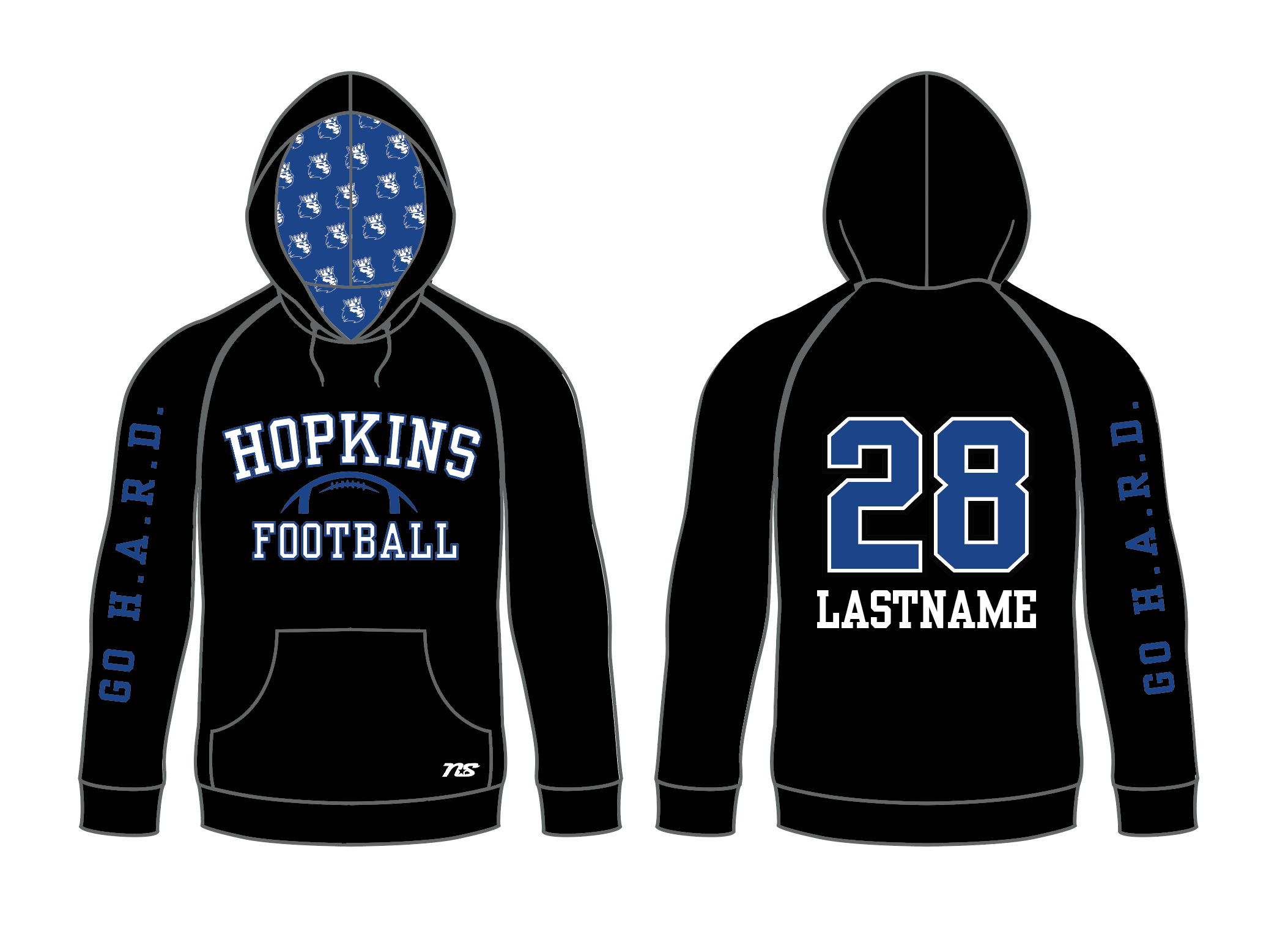 Hopkins Football - Sublimated Hoodie