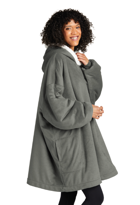 Hopkins Football UNISEX Port Authority® Mountain Lodge Wearable Blanket - HEARTH GREY