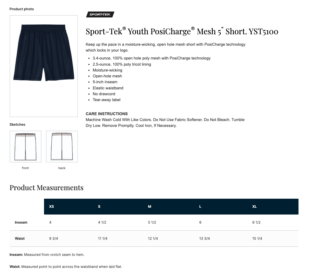 Hopkins Football Sport-Tek® PosiCharge® Mesh 7” Short - ROYAL