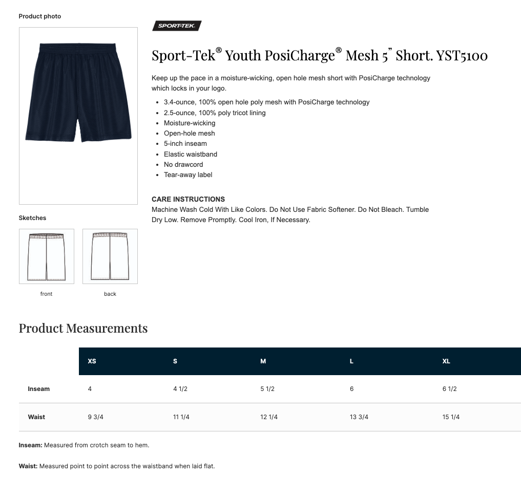 Hopkins Football Sport-Tek® PosiCharge® Mesh 7” Short - BLACK